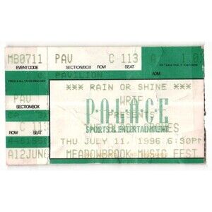 Vintage 1996 Black Crowes Concert Ticket Stub Rochester Hills MI